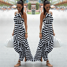 Load image into Gallery viewer, Bigsweety New Fashion Women Sexy Boho Striped Dress Summer Maxi Long Dress Sleeveless Beach Strap Sundress Vestidos For Female