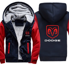 Load image into Gallery viewer, Hoodies Men Dodge Car Logo Print Jacket Mens Hoodie fashion Winter Thicken Warm Fleece cotton Zipper Raglan Coat Male Tracksuits