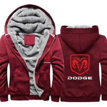 Load image into Gallery viewer, Hoodies Men Dodge Car Logo Print Jacket Mens Hoodie fashion Winter Thicken Warm Fleece cotton Zipper Raglan Coat Male Tracksuits