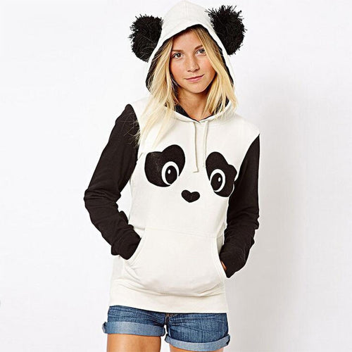 Cute Panda Hoodies Autumn Sweatshirt Women Pullover Female Lovely Panda Print Sweatshirts For Ladies Autumn Hoodies Pull Femme